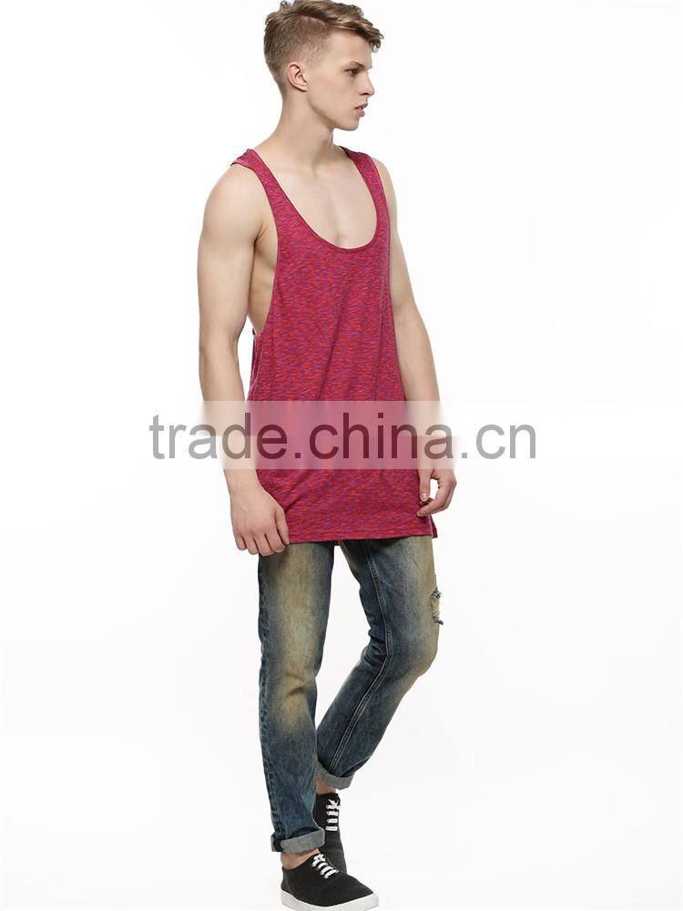 Mens longline ditsy print mesh tank top wholesale