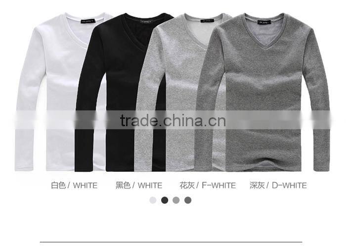 Hot sale v neck men thickened long tshirt wholesale