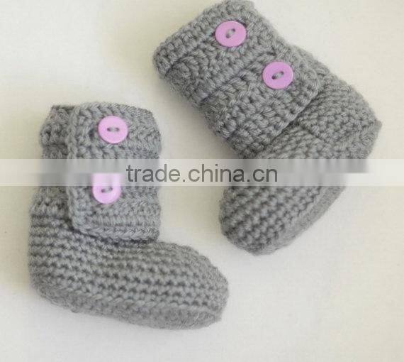 Autumn Winter Warm Crochet Wool Shoes Baby Newborn Knitted Booties