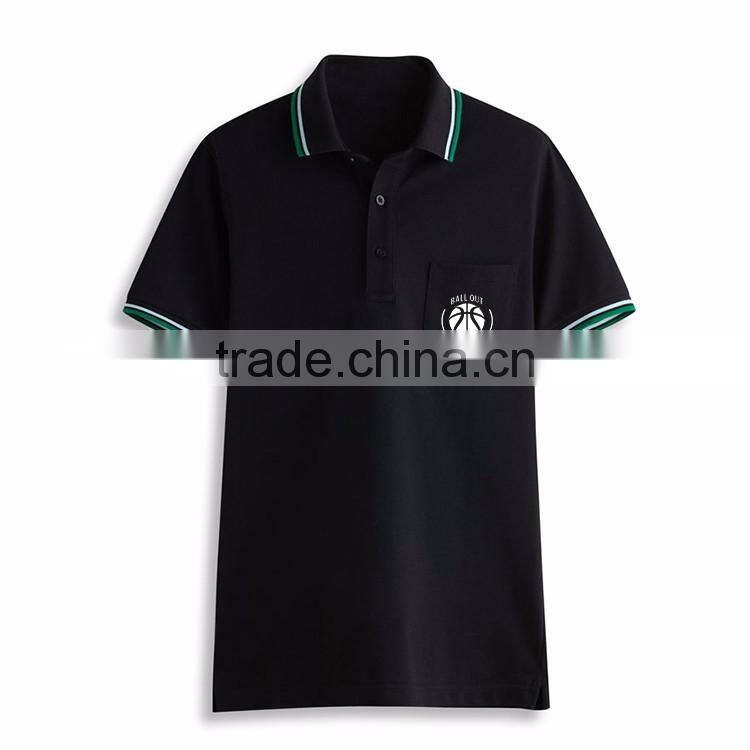 High Quality Pocket Design Custom Collar Combination Free Sample Cotton Golf Polo Shirt