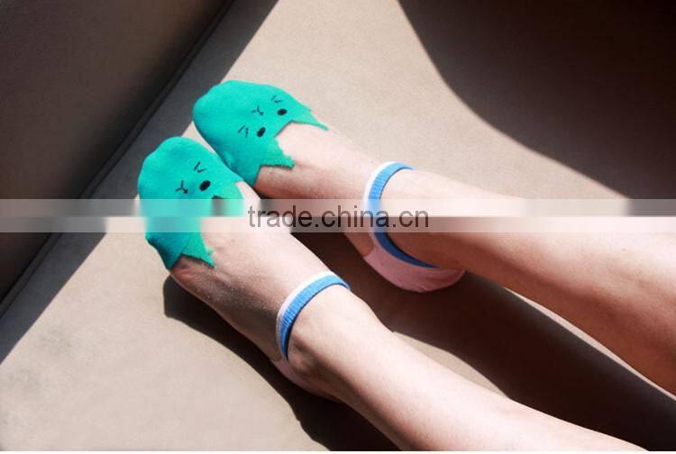HOT women socks cute candy thin invisible cotton socks high/boat Casual Sports socks solid color cat cartoon women girl socks