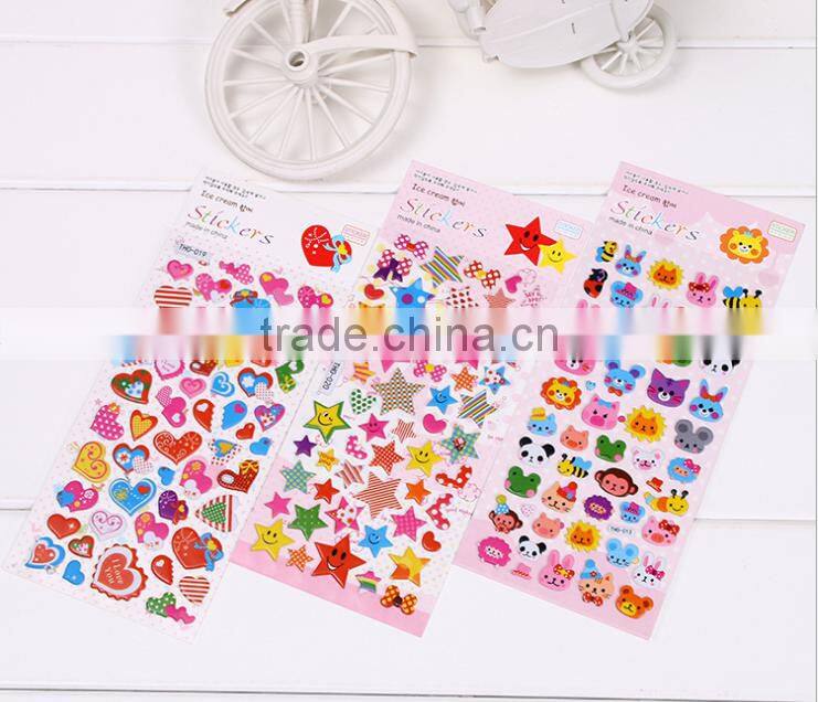 Children puffy sticker ,multicolor decoration stikcer bubble DIY sticker for education