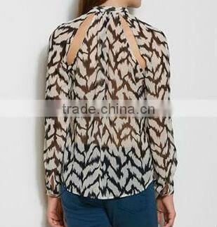 2014 ladies casual chiffon blouse