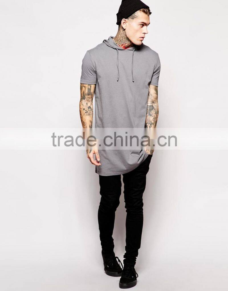 Super Longline T-Shirt With Hooded Skater Fit China products