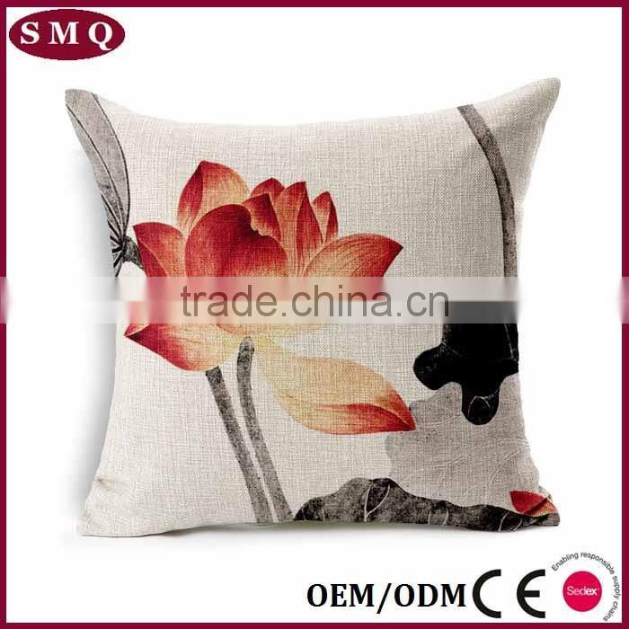 Chinese lotus sofa back cushion case covers