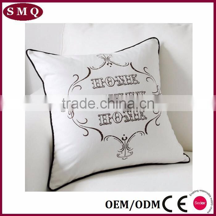 high quality custom digital printed pillow case with piping