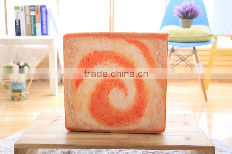 Amazon hot selling soft cat sponge cushion bread fruits printing pillow