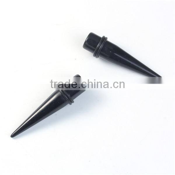 8mm Acrylic Ear Stretcher Expander Tapers Black Fancy Ear Plugs