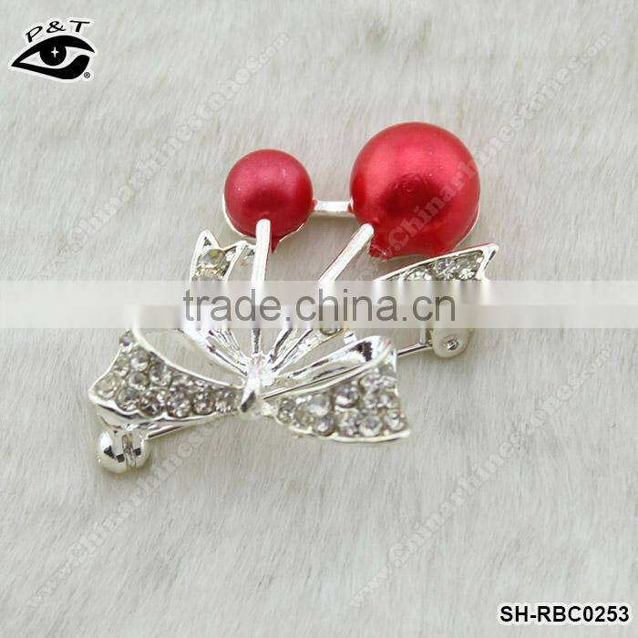 Cherry Shaped Rhinestone Brooches Crystal Pins Rhinestone brooch pins for wedding invitation decorations