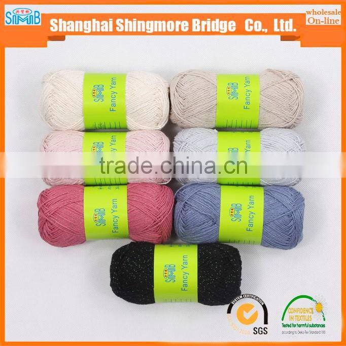 Online shopping knitting yarn china supplier best wholesale oeko tex cotton lurex soft yarn hand knitting yarn with free sample