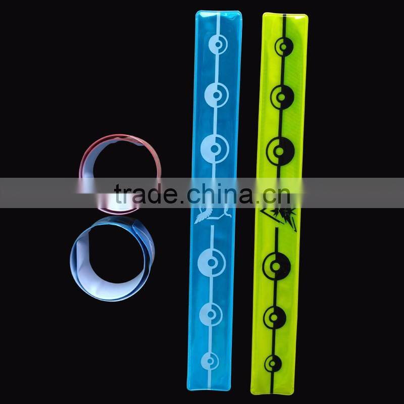 Promotional en13356 custom 3m wrist bright wrap reflective slap band gift