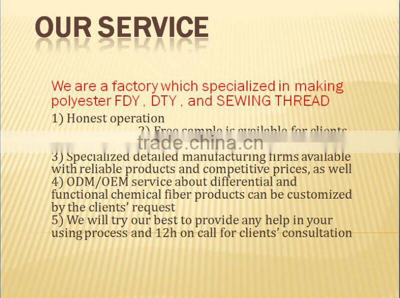 100%Polyester FDY 150D/288F SD/BR RW Barmag draw textured KNITTING YARN manufacture