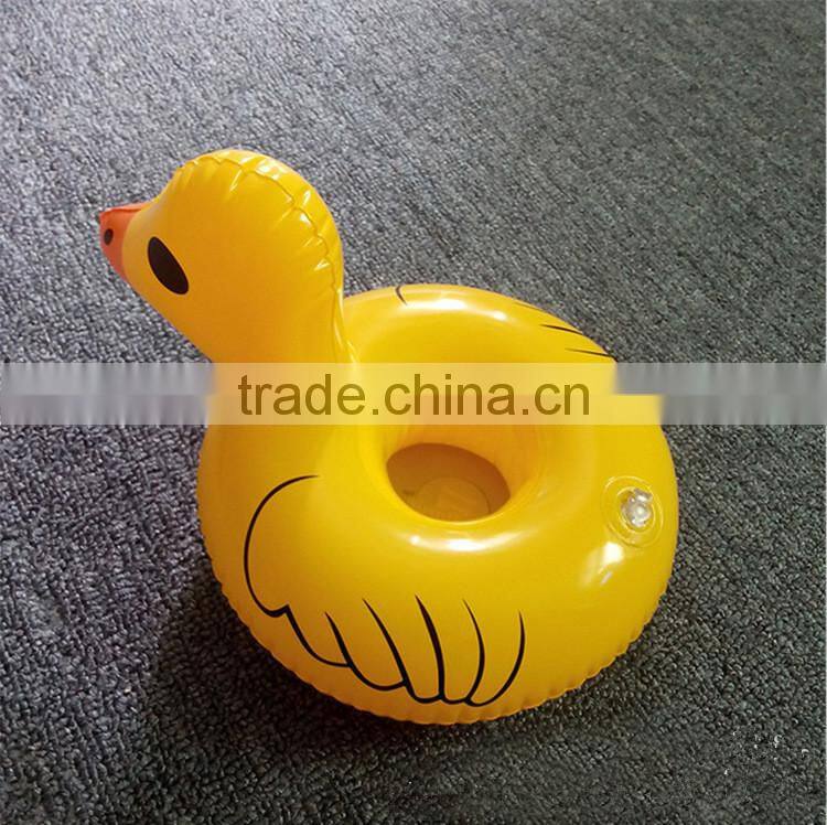 PVC Inflatable Doughnut Drink Cup Holder Float Swimming Pool Water Party Toys