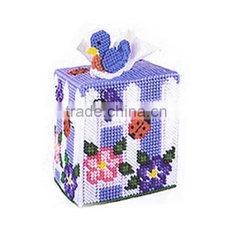 DIY goods,3D Cross stitch Embroidery.beautiful.Tissue Box-007-01