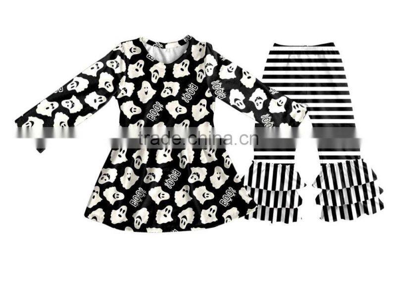 New design kids halloween clothing children boutique set halloween boutique winter outfits