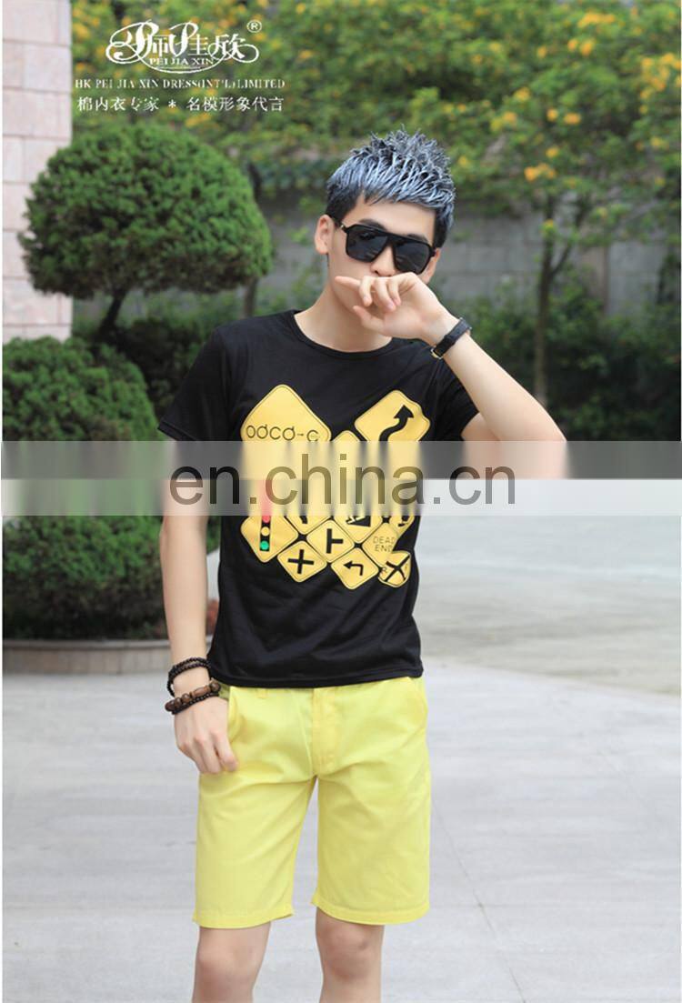 2017 Peijiaxin Casual New Design Guidepost Men Printed Fashion T shirt