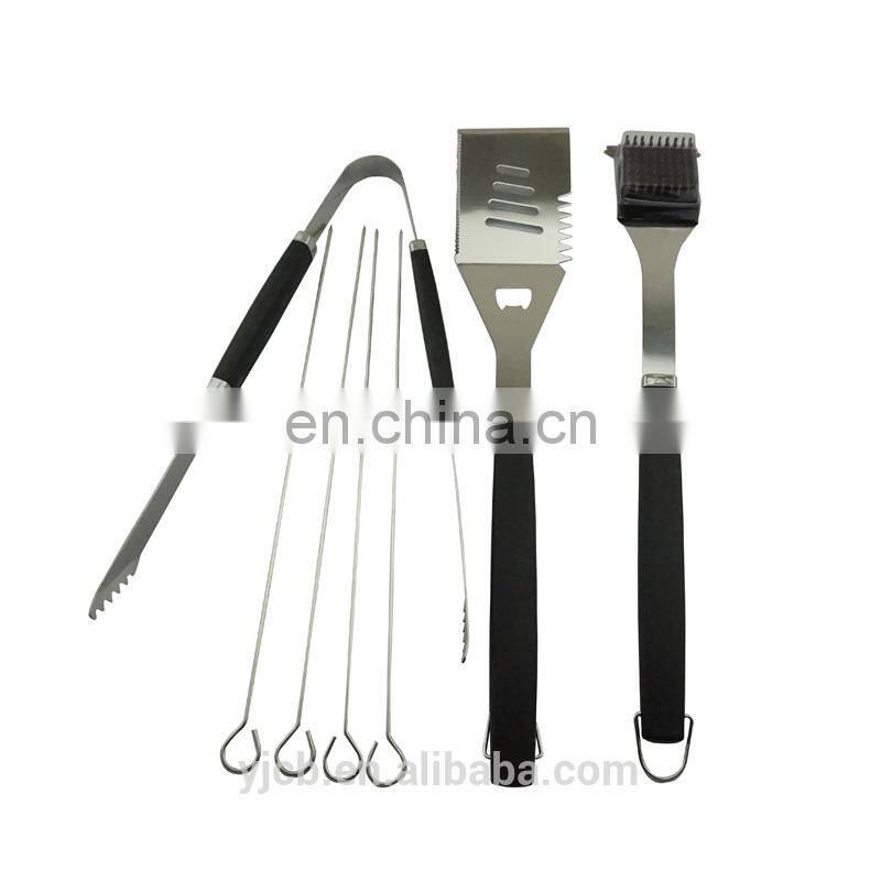 outdoor Barbecue equipment Wood handle rotating bbq grill fish shape BBQ tools