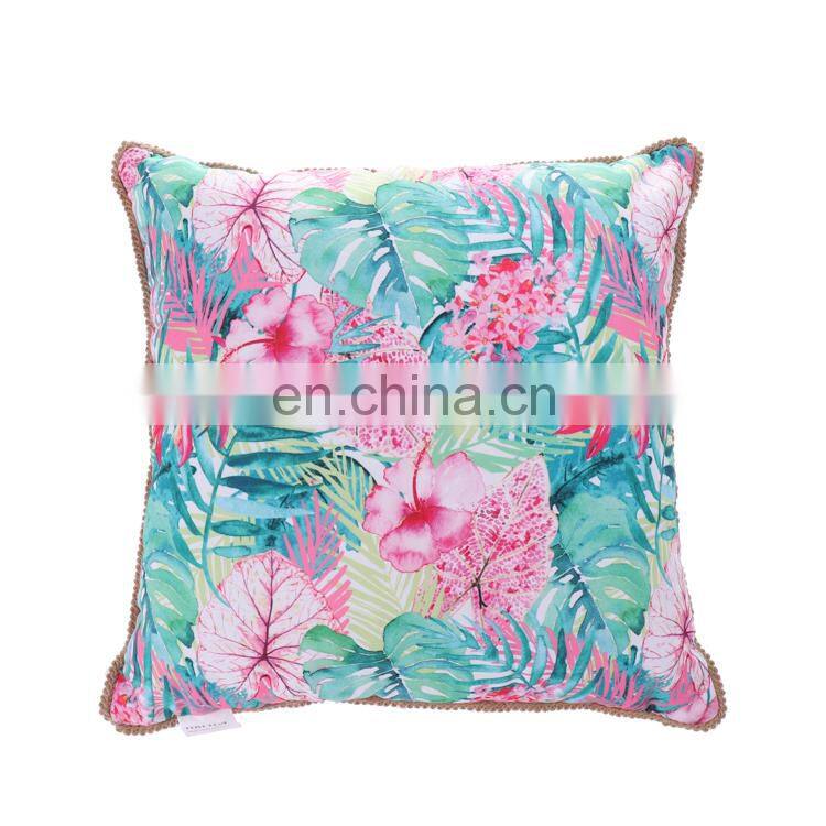Hot Style Square Double Sides Flower Printed Outdoor Pillows Decorative Throw Pillows