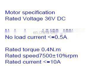 52mm planetary gearbox + 63mm dc motor 36V PM DC Planetary Gear Motor, rated 6.2Nm 370rpm