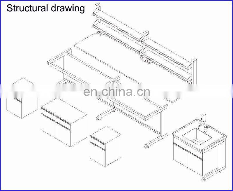 stainless steel laboratory furniture fume hood and lab island bench for work