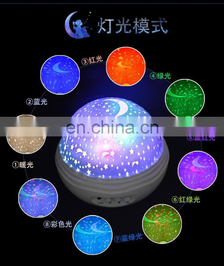 Rotary projector moon lamp led colorful night lights for kids