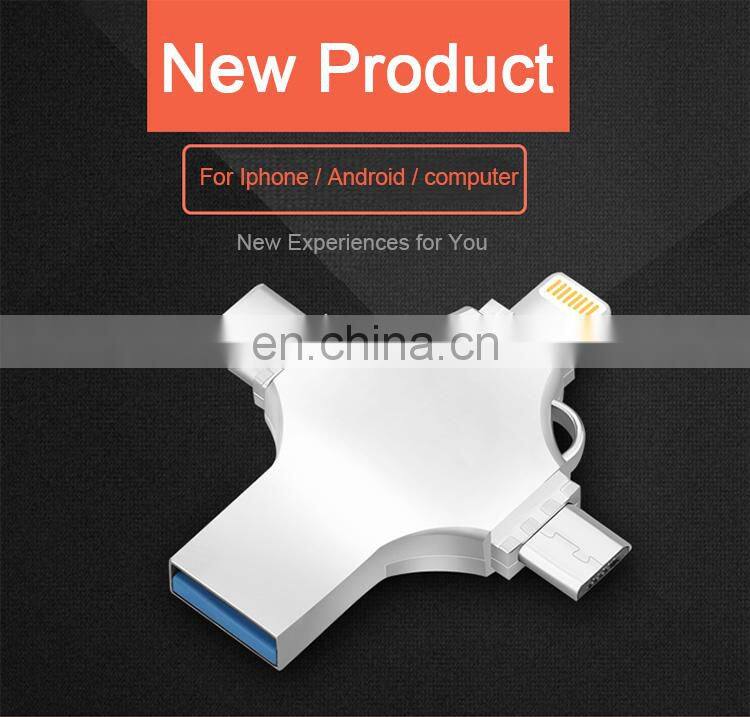 amazon otg USB 2.0 Memory Functions in One U Flash Disk for iPhone/iPad/andr 4 in 1usb Flash Drive