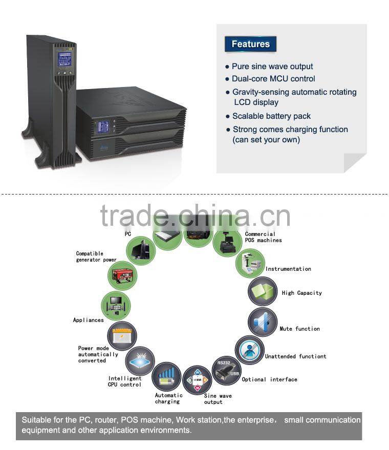 UPS Gold Supplier 1KVA-10KVA 2U Rack Mount UPS