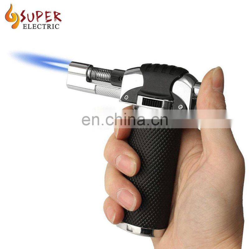 Refillable Adjustable Kitchen Flame Lighter Butane Culinary Torch with Safety Lock for Bake,BBQ(Butane Not Included)