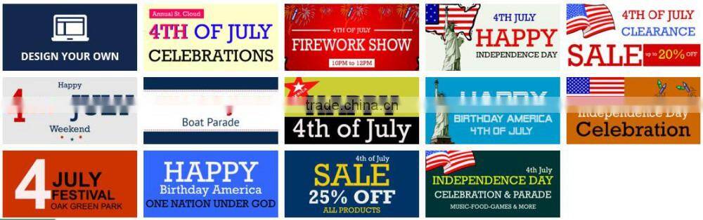 Customize 4th of July banner, wholesale Independence Day banner printing D-0612