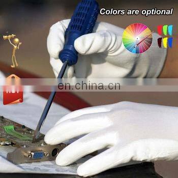Excellent Quality Breathable White PU Palm Coating Gloves