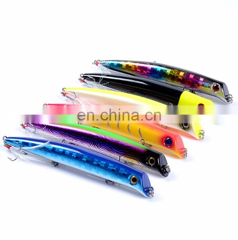 6 colors 12.8cm 15.4g bionic bait plastic hard bait hot selling fishing gear wholesale Topwater Fishing Popper