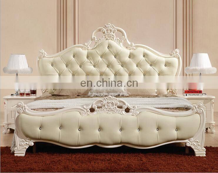 2021 European princess Solid wood classic sofa bed carved double beds design