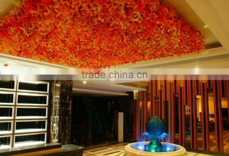 Blowing Glass Square Chandelier for Hotel