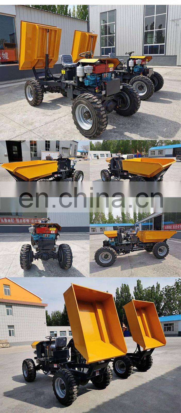 Factory price ZY100 palm diesel mini truck 4*4 wheel dumper
