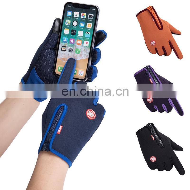 Wholesale Waterproof purple neoprene fabric with touchscreen fingers outdoor sport diving protective glove