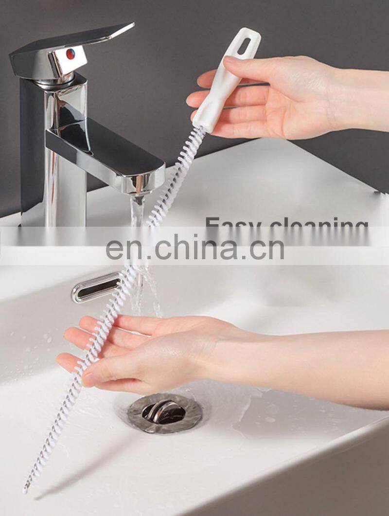 Pipe Dredging Brush Bathroom Hair Sewer Sink Cleaning Brush Drain Cleaner Flexible Cleaner Clog Plug Hole Remover Tool