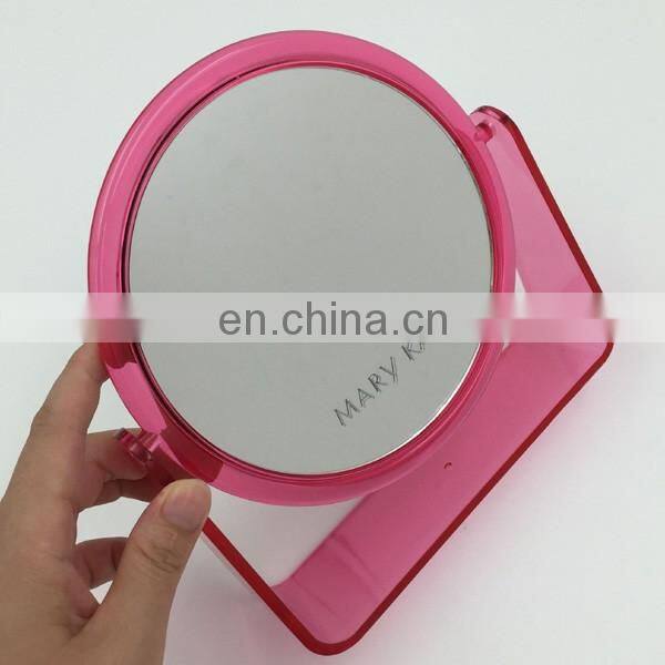 Custom Foldable Double Sides Plastic Cosmetic Standing Table Makeup Mirror