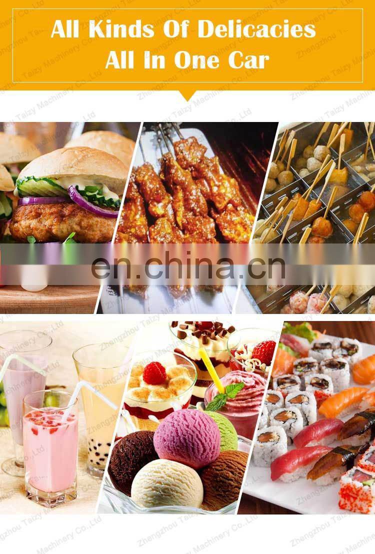 mobile deep fryer food carts Ice Cream bbq dining car fast food truck