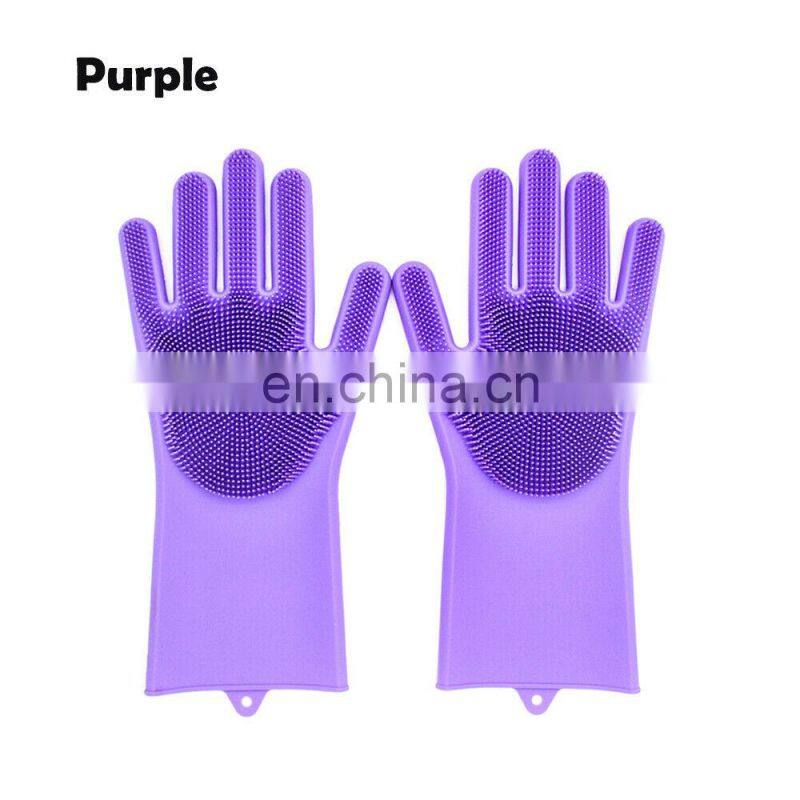Dishwashing GloveR Magic Silicone Scrubber Rubber Cleaning GloveRs For Kitchen Pet
