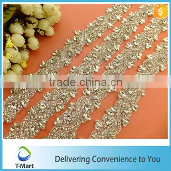 Satin Ribbon Sash Applique trim for wedding dresses