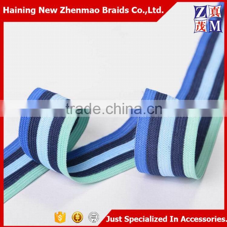 Wholesale color striped crochet polyester elastic band