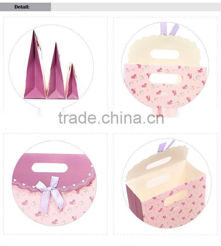 Lavender Pink promotional button closure gift paper bag