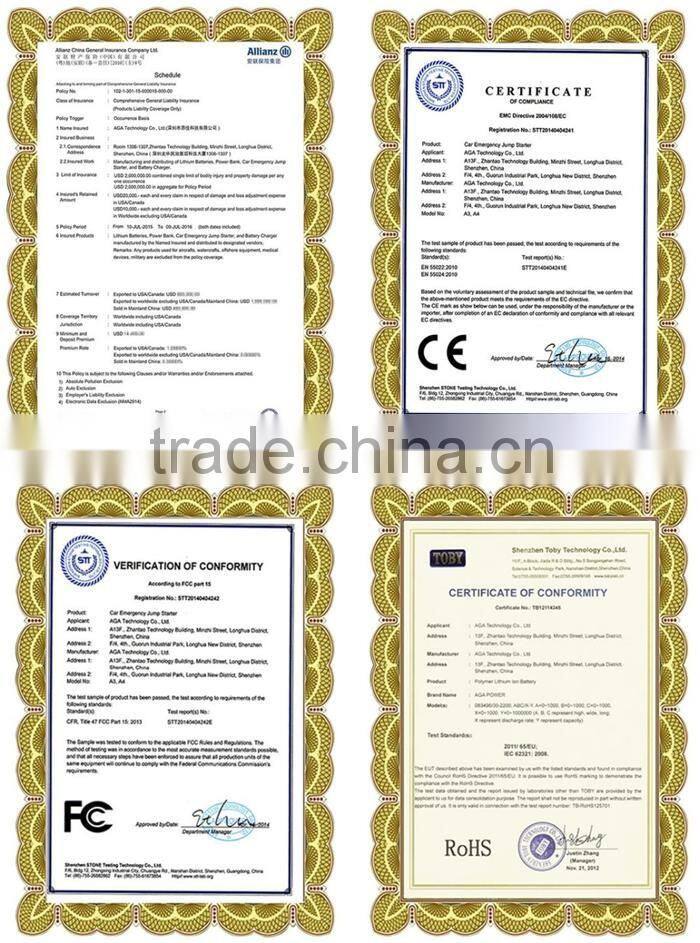 2016 AGA SJ7 Factory Price 12V 20000 mAh Multi Function Car Jump Starter
