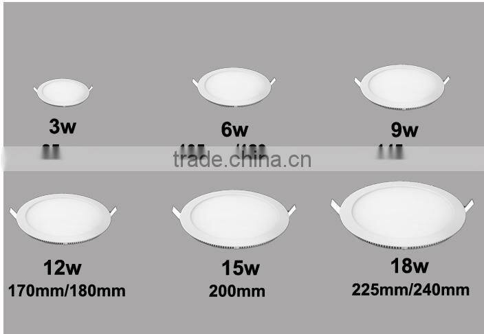 High Quality round LED panel light, 3W, 9W, 12W, 15W, 18W, round LED panel Light