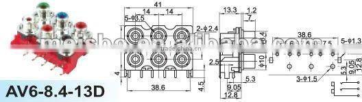 Universal female audio jack of digital ip converter