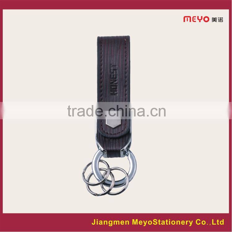 2015 Cheap Promotional Gift Customized Made House Metal Genuine Leather Keychain