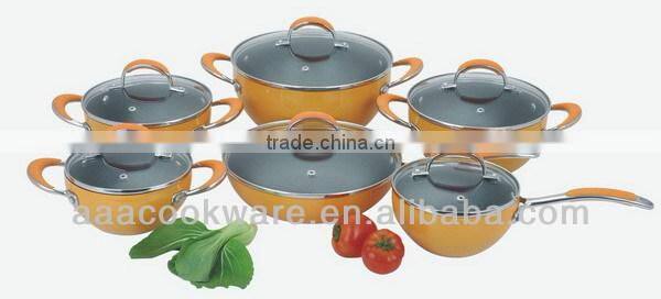hard-anodized aluminium cookware with color painting outside