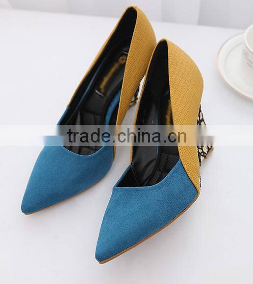 New design pointed toe platform wedge heel women shoes