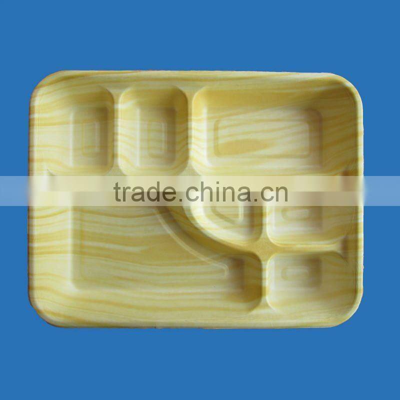 Disposable paper lunch trays in food packaging