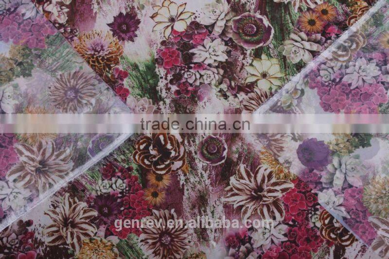 polyester chiffon fabric different types flower designs of fabric printed fabrics